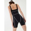 One piece contrast yoga shorts jumpsuits for women trendy biker shorts