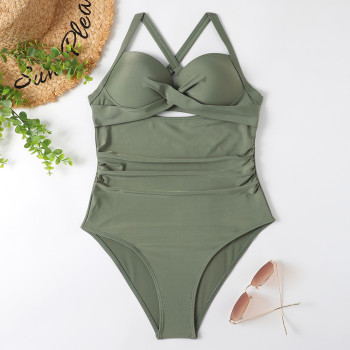 WSWL05 custom solid colors one-piece swimsuit women bathing suits