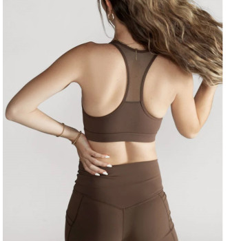 Women's r  Racer Back Sports Bra,  Mesh Workout Sport Bra, High impact Sports Bra