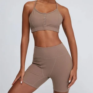 High rise ribbed yoga shorts for women sweat-wicking biker shorts