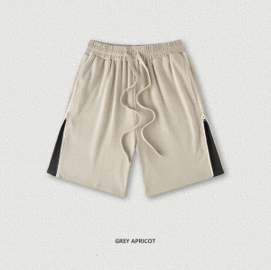 2023 spring and summer texture series 360G contrast color open zippered waffle shorts loose fashion brand for men