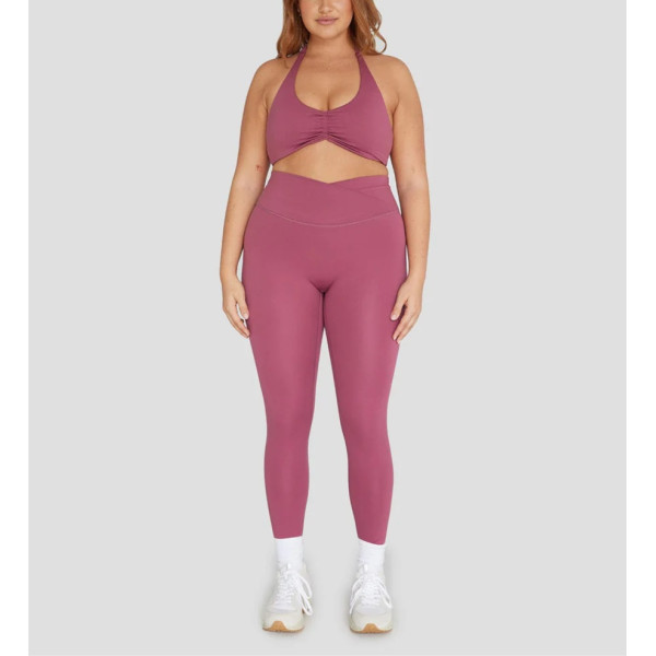 Plus size cross over waist yoga leggings for women crisscross fitness tights