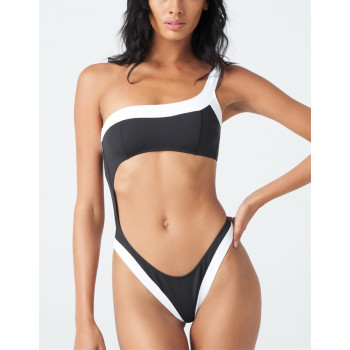 WSWT07 Women's One Piece Swimsuit single strap Beach Swimwear Bathing Suits Midriff Sexy Beachwear
