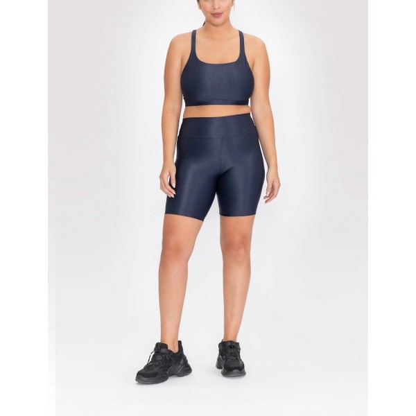 Women's shiny yoga shorts with side pockets high impact pocket biker shorts