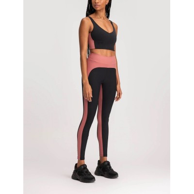 Custom active yoga leggings patchwork sweat-wicking fitness tights