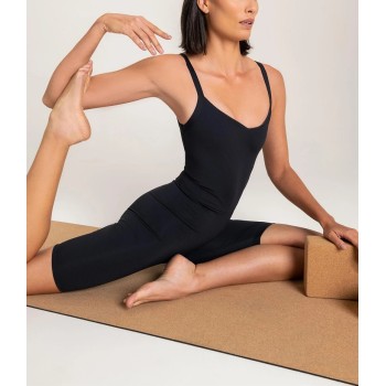 Custom high quality sexy compressive backless yoga jumpsuits one piece biker shorts sets