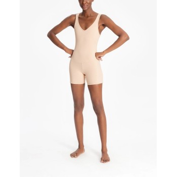 Private label deep v neck yoga shorts sets ribbed backless yoga jumpsuits
