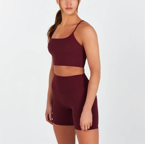 High waist no front seam yoga shorts with side pockets butt lifting biker shorts