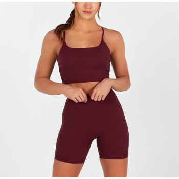 High waist no front seam yoga shorts with side pockets butt lifting biker shorts