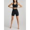 Buttery soft ribbed biker shorts criss cross plain yoga shorts