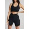 Buttery soft ribbed biker shorts criss cross plain yoga shorts