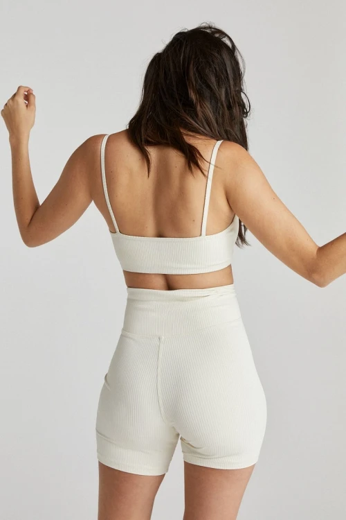 Cross over waist yoga shorts women's athleisure biker shorts