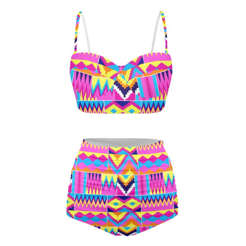 WSWT09 custom Pattern Swimsuit Set Women Sexy Beachwear Bikini Custom Women Beachwear