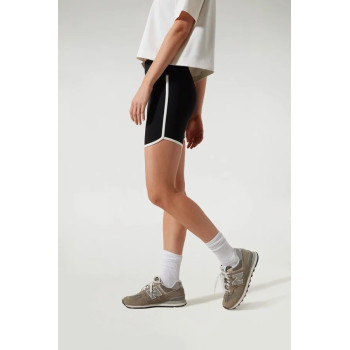 Custom athleisure pipe yoga shorts high waist color block biker shorts for ladies
