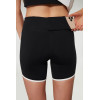 Custom athleisure pipe yoga shorts high waist color block biker shorts for ladies