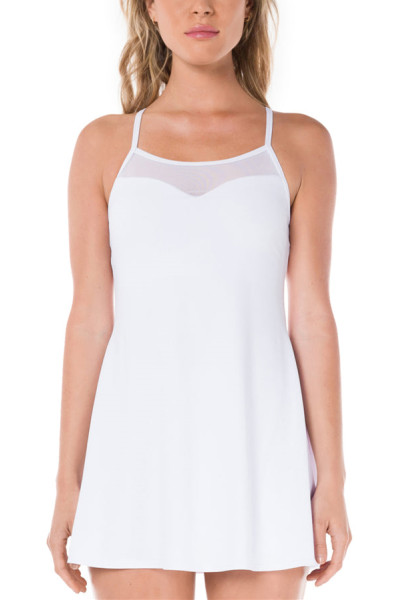 Custom mesh tennis dress for ladies with shorts basic back cross tennis clothing
