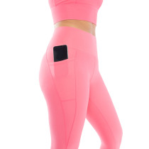 Custom high waisted compressive yoga leggings with side pockets
