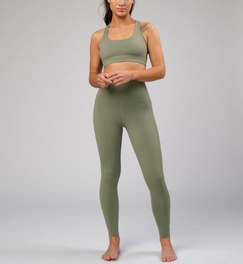 Wholesale full length training yoga leggings with side pockets