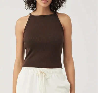 Workout Crop Tops for Women Cropped Racerback Halter Neck Shirts Sleeveless Yoga Tops