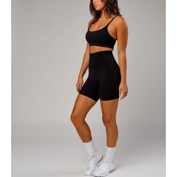 Tummy control no front seam yoga shorts basic compressive biker shorts