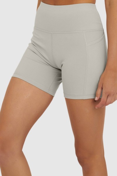 Custom high waist yoga shorts with side pockets classic plain biker shorts