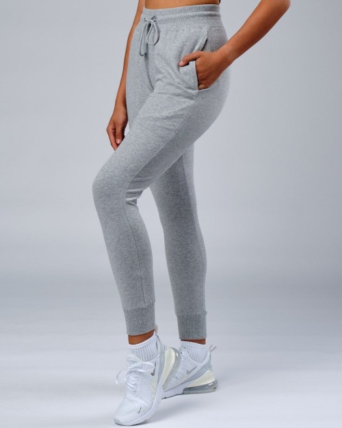 Adjustable waist cotton joggers with side pockets women's running sweatpants