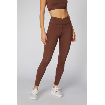 Custom crisscross waistband compressive ankle leggings women's nylon spandex fitness tights