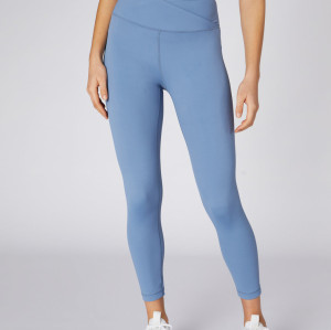 Wholesale Crossover waist ankle length yoga leggings women's nylon spandex fitness tights