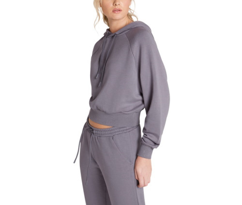 New wholesale hooded cropped sweatshirts with drawstring for women