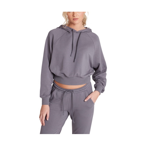 New wholesale hooded cropped sweatshirts with drawstring for women