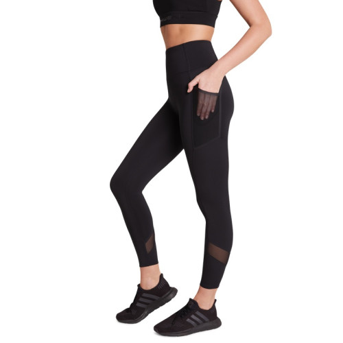 Wholesale high rise supportive trainning yoga leggings with mesh pockets for ladies