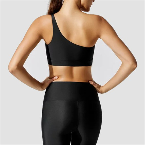 Womens One Shoulder Sports Bra Yoga Bra  Athletic Sports Running Workout Top