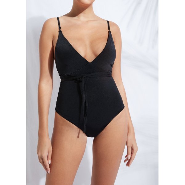 Women's plunge deep V neck swimwear cross back one piece swimsuits