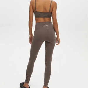 High waist lifestyle ruched yoga leggings nylon spandex fitness tights
