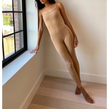 Custom U back one piece everyday yoga jumpsuits with removable paddings