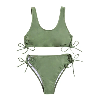 WSWT10 custom Female Swimsuit Top and Bottom with Side Ties Bikini Padded Beachwear Sets Sexy Lingerie Swimwear