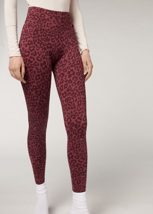 Tummy control leopard printing yoga leggings liftestyle fitness tights