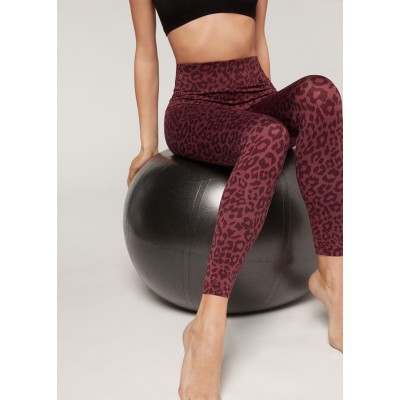 Tummy control leopard printing yoga leggings liftestyle fitness tights