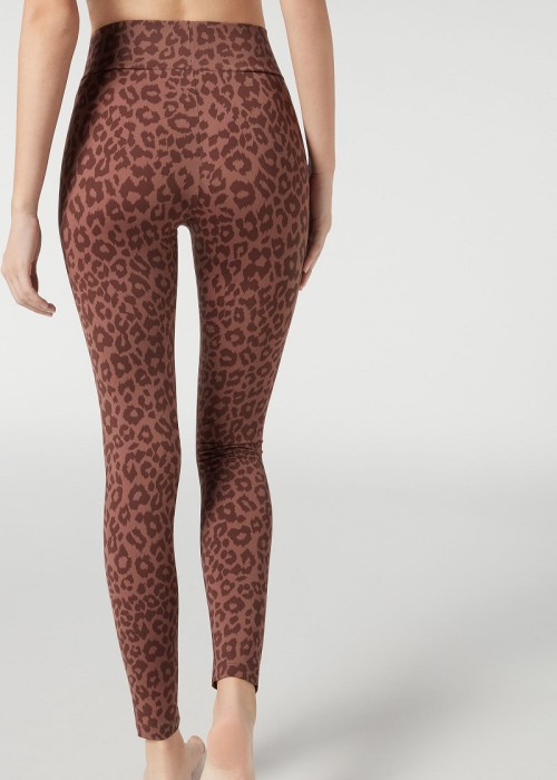 Tummy control leopard printing yoga leggings liftestyle fitness tights