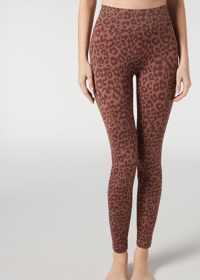 Tummy control leopard printing yoga leggings liftestyle fitness tights