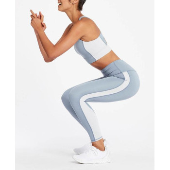 Customize colorblock yoga leggings side panel patchwork fitness tights