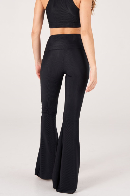 Wholesale high waisted bell-bottom yoga pants flattering flared pants