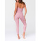 Women's classic plain ribbed fabric yoga jumpsuits 7/8 length yoga leggings