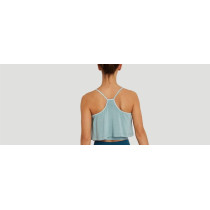Wholesale double layer longline sports tank top with removable padding for women