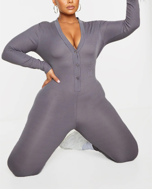 Size inclusive long sleevs yoga jumpsuits for women plus size activewear sets