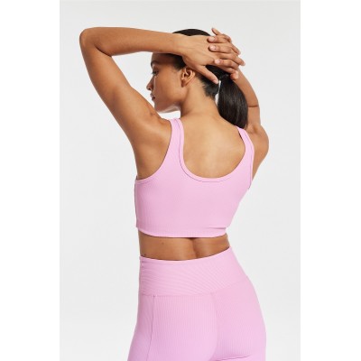 Womens Longline Sports Bra Padded Yoga Workout Crop Tops Fitness yoga bra