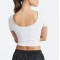 Workout Crop Tops Women Dry Fit Athletic Shirts Short Sleeve t shirt