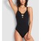 Custom sexy one piece swimwear for women cross back cutout swimsuits