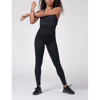 Custom crew neck full length cross back sportysuit bodysuit for ladies