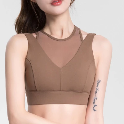 High Qulaity Nylon Spandex  Women' Mesh Sports bra , Workout Sport Bra, yoga wear